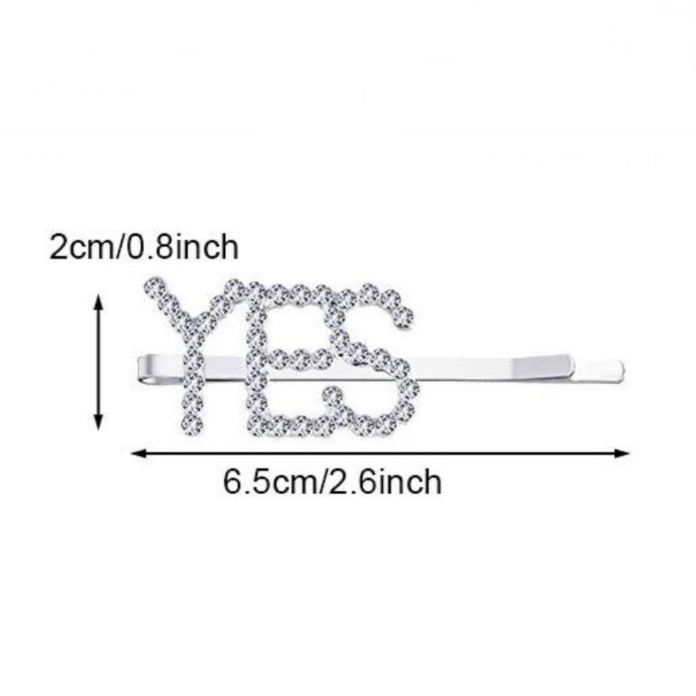 YES Rhinestone Bobby Pin Barrette Hair Accessory - Picture 2 of 7